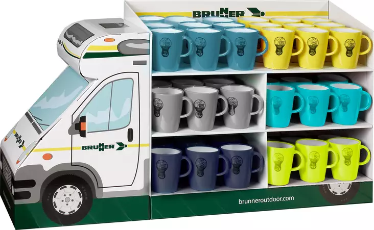 Brunner myymäläteline Camper Summer, 6x9 mukia - Ruokailu ja kattaus - 18080 - 1