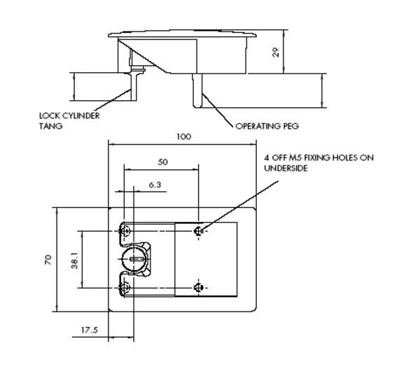 Ulko-oven Lukko Caralock Solifer, Kafi, Matkaaja, Böckman - Hevostrailerit/Saranat/Lavalukot/Kaasujo - 13670 - 1