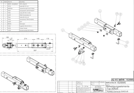 AMC Vario palkkikiinnitys AL-KO150KG 20A24 20A2400000 - Ilmajousisarjat/iskunvaimentimet - 13141 - 1