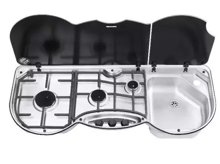 Liesi-allas yhdistelmä 353 oik, 3 liettä allas oikealla. (kxlxs) 160x980x410 mm - Liedet uunit - 11981 - 1