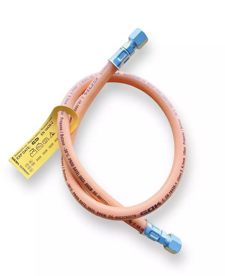 Gok kaasuletku PS 10 bar, 750mm, RVS 8 x RVS 8 x 750 - Säätimet, vaihtajat, letkut, suodattimet - 17971 - 1