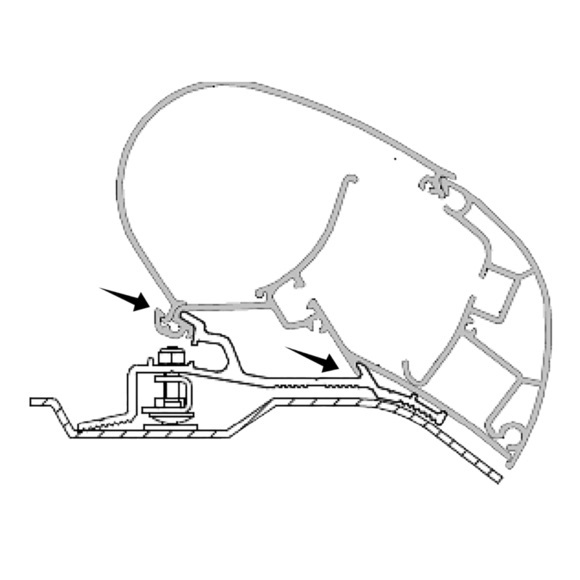Kiinnityssarja Dometic PR-ADAPT Ducato Jumper, Boxer - Markiisien lisävarusteita Dometic - 16991 - 1