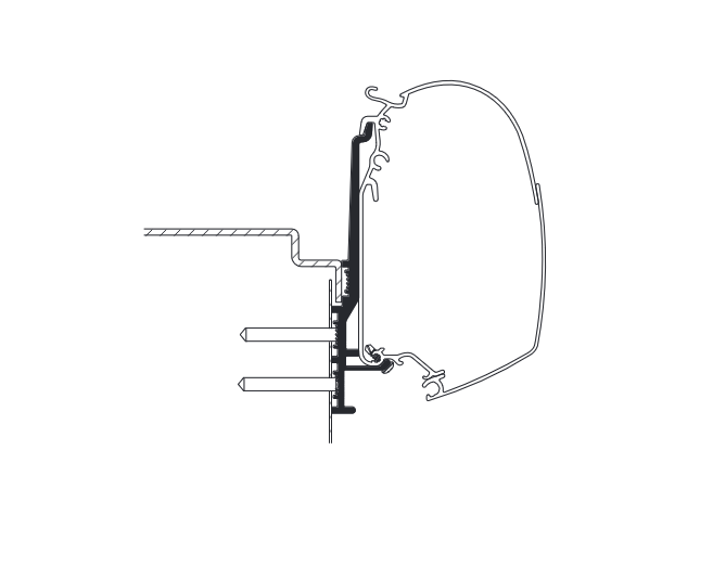 Thule kiinnityssarja Knaus Tourer CUV 3,00 m - Seinämarkiisien kiinnityssarjat - 23101 - 1