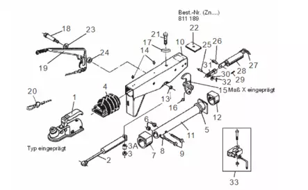 Työntöjarru AL-KO 251S Suoralle aisalle 100mm Vetopää 251S - AL-KO - 10372 - 2