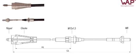 Jarruvaijeri Wap 1500/1690mm Kierre-Holkki - Wap kierre-holkki - 18012 - 2