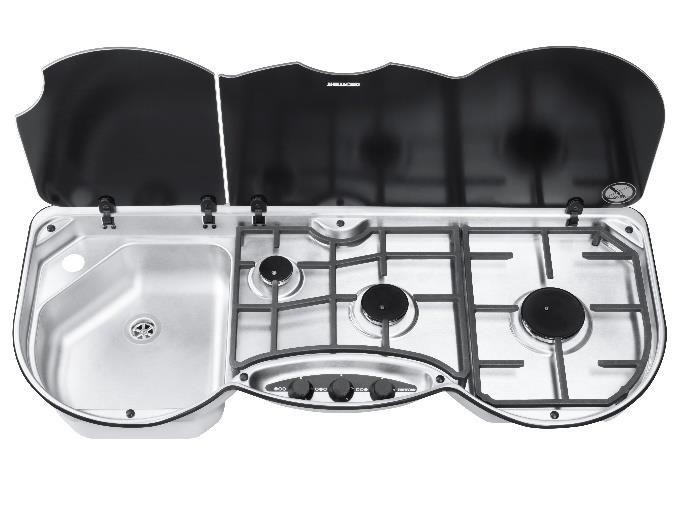 Liesi-allas yhdistelmä 353 vas, 3 liettä allas vasemmalla. (kxlxs) 160x980x410 m - Liedet uunit - 11982 - 1