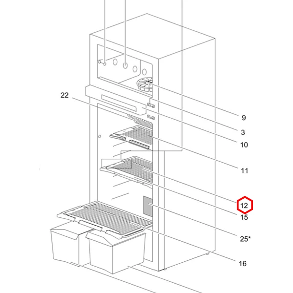 Thetford hylly 415x200 mm - Jääkaappien varaosat Thetford - 22132 - 1