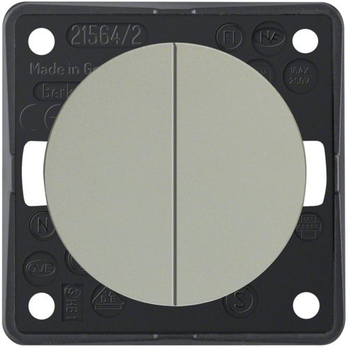 Berker katkaisin upotettava 2-osainen kromi matta 250V, 16AX - Sähkörasiat, pistokkeet - 9863 - 1