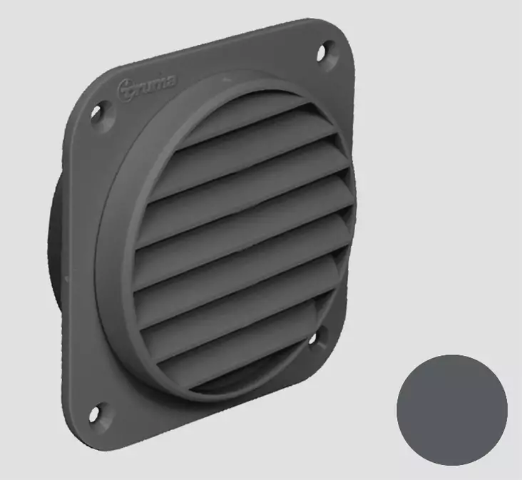 Kääntyvä ilmaritilä SCW 2, basaltinharmaa - Ilmakeskuslämmityksen asennustarvikkeet - 14443 - 1