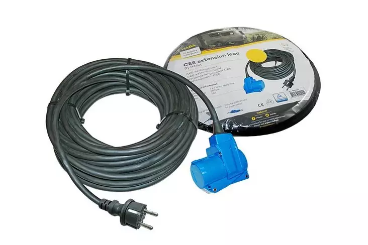 Liitäntäjohto 230V/rasia, 25m, 3x2,5 Schuko/CEE/ Schuko rasia - Liitäntäjohdot, jatkojohdot - 16843 - 1