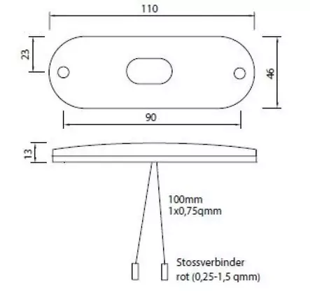 Aspöck sivuvalo keltainen led Sivuvalo Aspöck led johto 100mm - Aspöck - 11164 - 2