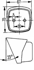 Seisontavalo kalteva pohja 67x70 mm - Hella/talmu/muut - 544 - 2
