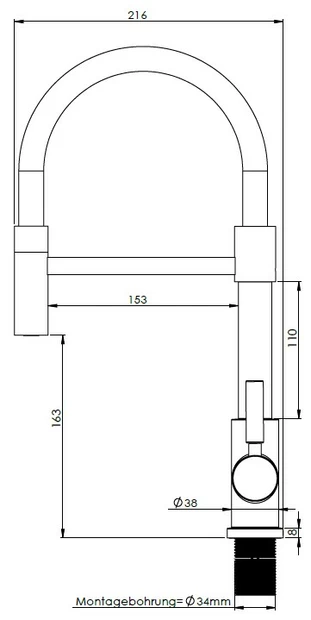 Reich vipusekoitushana Keramik Trend SR metalli kromi, korkea - Hanat Reich - 23884 - 2