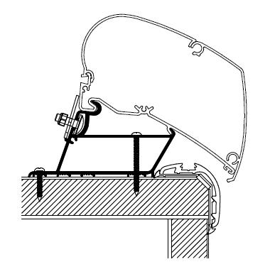 Thule kiinnityssarja Carthago Malibu, Fendt 2022- 5,00 m - Kattomarkiisien kiinnityssarjat - 21324 - 1