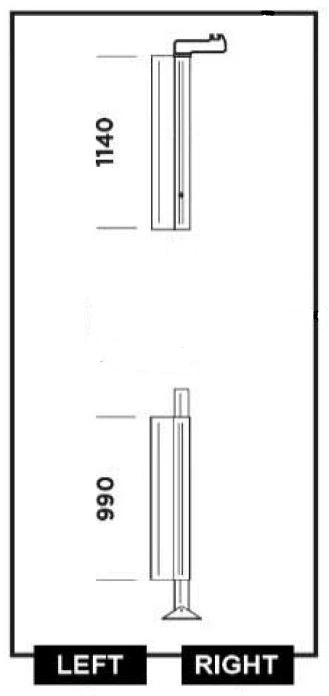 Thule pystyprofiili taka vasen Residence 1140 + 990 mm - Markiisien seinät ja sarjat Thule - 25424 - 1