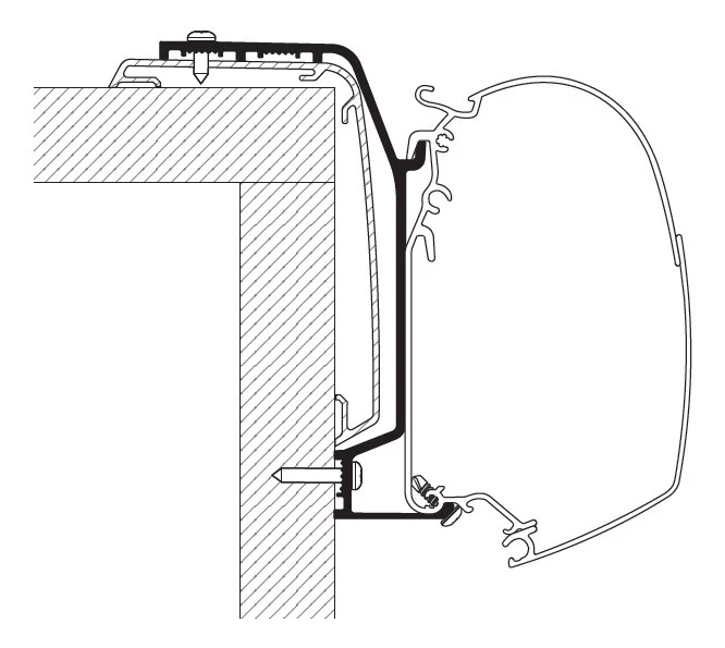 Thule kiinnityssarja Rapido S6 2024 4,5 m - Kattomarkiisien kiinnityssarjat - 23104 - 1