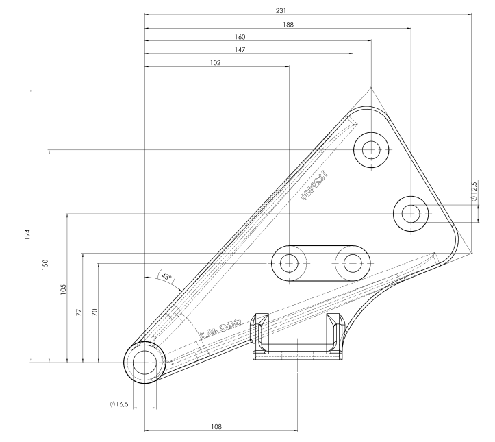 Iskunvaimentimen kiinnike AMC oikea BTR 1.5-4.0, STF - Ilmajousisarjat/iskunvaimentimet - 2035 - 1