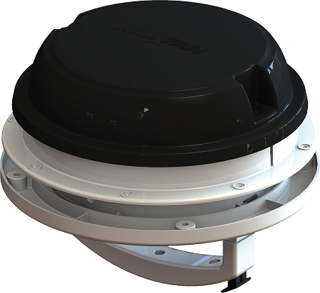 MaxxFan Dome poistoilmaventtiili 12 V, musta - Muut koriosat - 17585 - 1