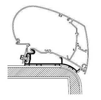 Thule kiinnityssarja Hymer 2013, Nova 6,00 m - Kattomarkiisien kiinnityssarjat - 11935 - 1