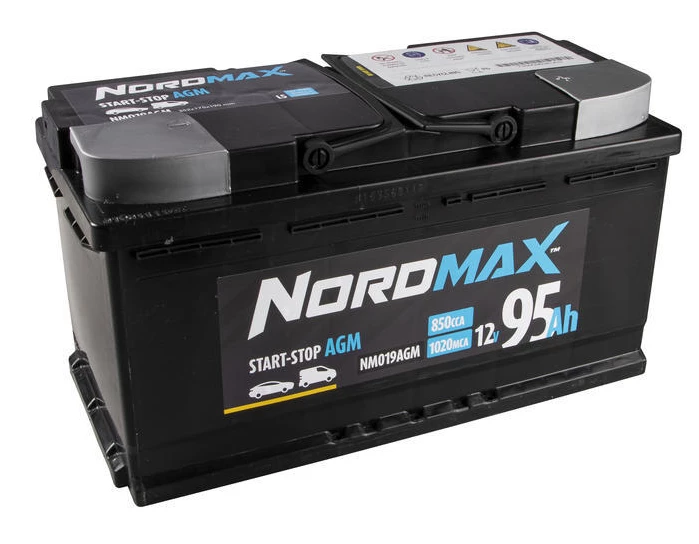 Akku 95Ah, Nordmax AGM 352X175X190mm - Akut, laturit, akun valvonta  - 24755 - 1