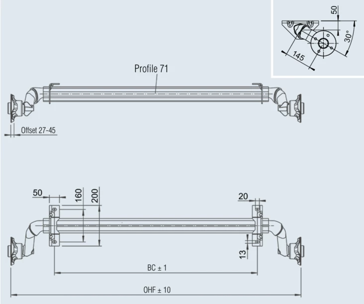 Akseli jarruton 750kg B1450 C1880mm AL-KO akseli optima 4X100 - AL-KO ja bpw - 25895 - 3
