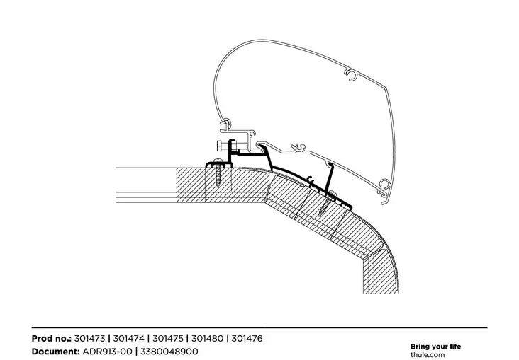 Thule kiinnityssarja LMC Explorer 5,0 m,kattomarkiisiin - Kattomarkiisien kiinnityssarjat - 10016 - 1