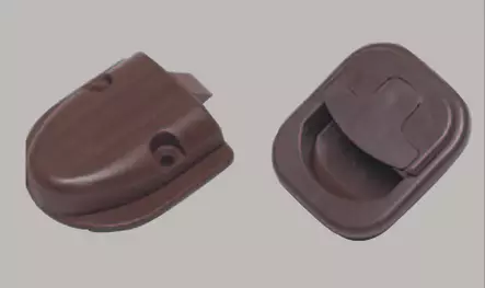 Kaapin lukko ruskea. T-vedin Asennusaukko 45x40 mm - KALUSTEIDEN TARVIKKEET - 2607 - 1