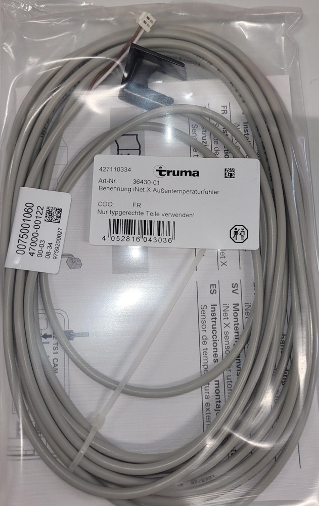Truma ulkolämpötilan anturi, johto, iNet X paneeli - Lämmityslaitteiden asennustarvikkeet - 18417 - 1