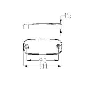 Led äärivalo 12v valkoinen pituus 111mm Valkoinen äärivalo kiinnitysväli 90mm - Hella/talmu/muut - 11558 - 2