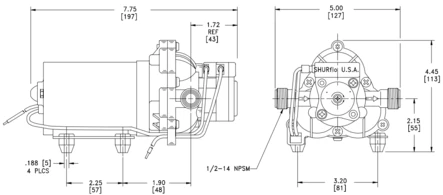 Painevesipumppu Shurflo 10 l/min, 24 V - Painevesipumput - 418 - 2