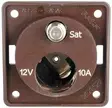 Berker rasia upotettava 12V + SAT ruskea 12-24V, max. 10A, F-liitin - Sähkörasiat, pistokkeet - 12578 - 1