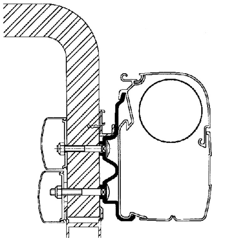 Thule kiinnityssarja Hymer Camp 4,0 m - Seinämarkiisien kiinnityssarjat - 1018 - 1