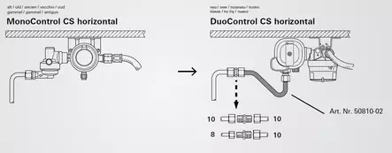 Adapter MonoControl CS vertikal 10 St. - KAASUJÄRJESTELMÄ - 14789 - 1