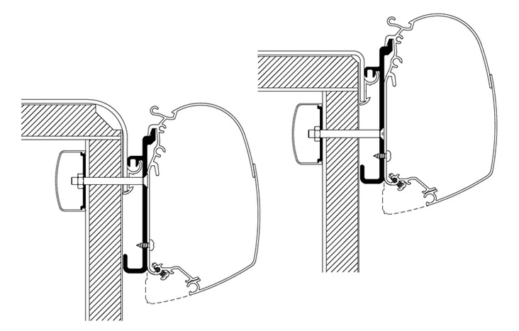 Thule kiinnityssarja Rapido Serie 7 / 8 / 9, 3,0 m - Seinämarkiisien kiinnityssarjat - 25229 - 1